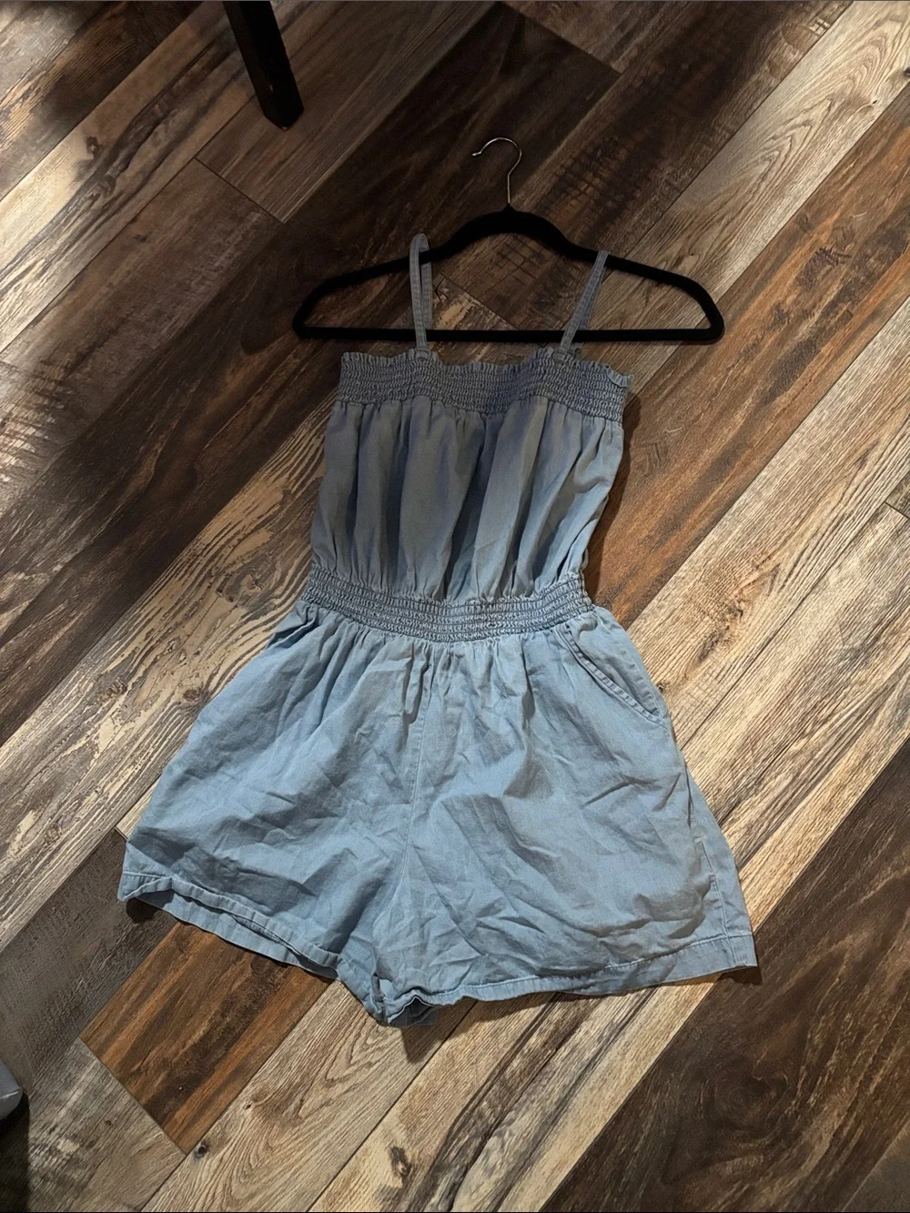 GAP Light Blue Smocked Strap Romper